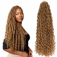 Extensions de cheveux synthétiques au crochet Goddess Locs 18 pouces, 100g, 24 mèches, fibre basse température, Gypsy Locs