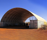 Abri de stockage industriel en PVC à structure simple, type dôme, pour protection solaire, 80 pieds x 80 pieds, pour conteneurs et garages