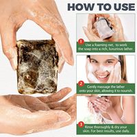 Savon noir africain en barre solide à base de plantes hydratant pour le visage et le corps Anti-acné et blanchissant Caractéristiques directes du Ghana