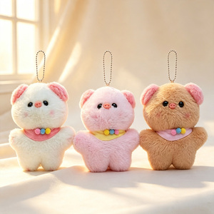 Porte-clés en peluche alimentaire de dessin animé, mignon, <span class=keywords><strong>Pizza</strong></span>, Pain, Canard, Cochon, pendentif de sac en peluche douce pour enfants, cadeau de fête d'anniversaire, vente en gros - Product Image 5