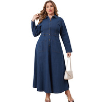 Robe longue en jean de coton grande taille pour femme, style streetwear, disponible pour la production OEM et ODM