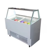Congélateur commercial Petit congélateur à crème glacée Congélateur horizontal à porte coulissante en verre Vitrine réfrigérée Réfrigérateur à crème glacée
