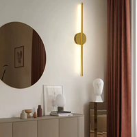 Applique murale LED dorée mince pour salon hôtel chambre escalier sous-sol passage couloir entrée salle de bain-aluminium durable