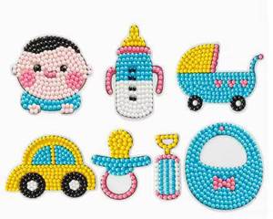 Autocollants de peinture diamantée en acrylique animaux de dessin animé XIXI, peints à la main, cadeau de dinosaure DIY pour enfants garçons - Product Image 1