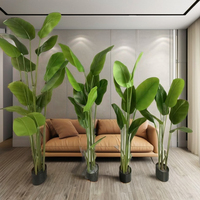 Planta Artificial Nueva de Ave del Paraíso Verde de Gran Venta Árbol de Plátano del Viajero en Maceta de Plástico para Bodas