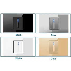 Concealed 118 Type Piano Key Switch Socket Tempered Glass Panel One Opening Five Hole 16A Wall Socket Hotel Household