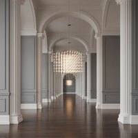 Lustres LED carrés personnalisés pour hall d'exposition, design artistique créatif et réglable
