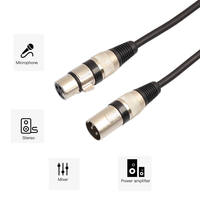 Câble adaptateur DMX512 XLR 3 broches mâle-mâle pour guitare, instrument et haut-parleur, conducteur en cuivre nu, gaine en PVC