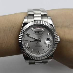 Montre automatique pour homme avec cadran de 28,5 mm, mouvement SEILOCE, chiffres romains, montre mécanique Miyota8285 - Product Image 6