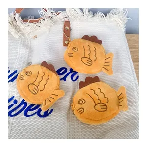 New Product Cute Seabream Braised Shape Plush Wallet Cartoon Snapper Plush Mini Coin Purse Data Line Bag Key Chain Trinkets