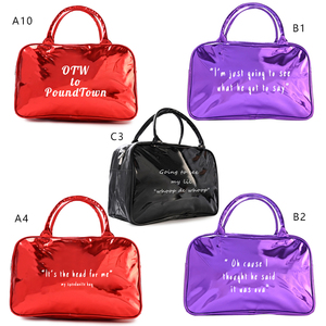 MOQ 10 LOGOTIPO PERSONALIZADO Bolsos <span class=keywords><strong>de</strong></span> mano tipo duffel <span class=keywords><strong>de</strong></span> cuero para viaje, noche y maquillaje, con diseño <span class=keywords><strong>de</strong></span> enlace discreto, estilo boutique - Product Image 3