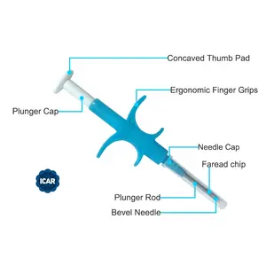 RFID Bioglass Kapsul Microchip Hewan ID Injector 134.2KHz FDX-B Syringe 2.12X12Mm untuk Sapi Domba Anjing Kucing Kambing dengan Tabung Kaca