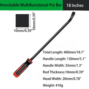 Juego de barra de palanca resistente de acero forjado de 18 pulgadas Palanca de elevación de palanca con punta en ángulo para mantenimiento de vehículos - Product Image 3