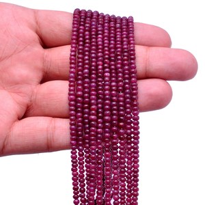 ลูกปัดพลอยทับทิมสังเคราะห์สีแดงธรรมชาติขนาด2.50มม.-4มม. - Product Image 5