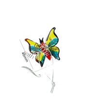 Figurines de papillons en verre colorées faites à la main, mini ornements suspendus, décoration pour la maison, le bureau, le jardin, artisanat en verre animalier, vente en gros
