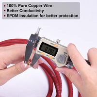 Câble de soudure/batterie 6 AWG en cuivre toronné isolé EPDM 600 V rouge + noir pour usage automobile/solaire/générateur -50°C +105°C