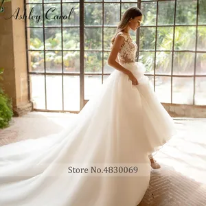 Ashley Carol A-Line vestido De novia 2024 <span class=keywords><strong>Vestidos</strong></span> De novia Vintage Sweetheart Illusion Beach Bride Button vestido De novia De alta calidad - Product Image 2