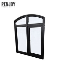Fenêtre à battant en aluminium à cadre et châssis affleurants, ouvrant vers l'extérieur, avec mini moustiquaire pliante pour maison résidentielle