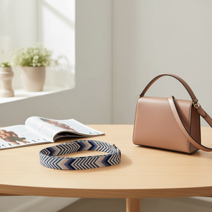 Correa de 4 cm con diseño de flecha en azul marino para bolso de mano - Product Image 2