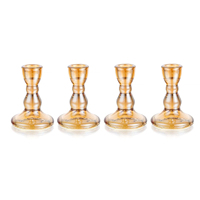 Nordic Elegant Style Kristallglas Taper Kerzenhalter Benutzer definiertes Logo Votiv behälter Langlebige Laterne Glas Kerze Dekorationen