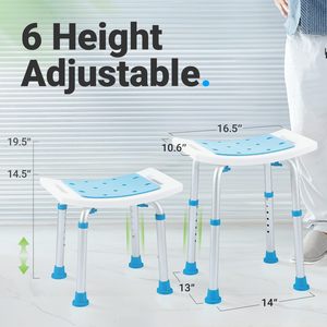 Shower Stool <strong>Bath</strong> Seat Chair, Tool-Free Assembly Height Adjustable <strong>Bath</strong> <strong>Bench</strong> with Padded Seat for Seniors, Disabled - Product Image 5