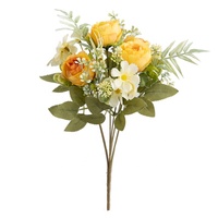 Bunga Palsu Buatan dari Sutra, Kuncup Peony, Buket Bunga Palsu yang Terlihat Asli, Dekorasi Buatan Tangan DIY untuk Pernikahan dan Pesta