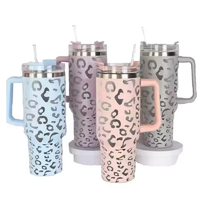 Vaso Térmico de Acero Inoxidable de 40 oz con Tapa y Pajita para Agua, Té Helado o Café