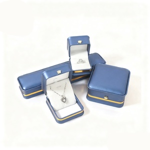 Custom Logo High Quality Square Simple <b>Leather</b> Suede Insert Boxes Ring Necklace <b>Bracelet</b> Gift Packaging Plastic Jewelry Box - Product Image 3