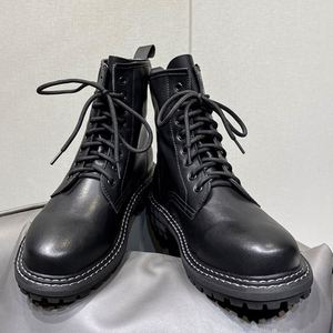 Top Quality Autumn & Winter Men's Boots High Top Thick Soled Non Slip Boots Lace up Round Toe Cowhide Casual Shoes - Product Image 1