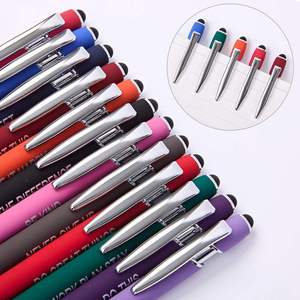 Promotional Cheapest Metal Ballpoint Stylus Cheap Ball <b>Pen</b> with Custom Logo Soft Rubber Touch Screens for Printing Laser - Product Image 4