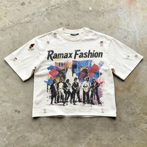 Camiseta Personalizada Ramax 100% Algodón, Impresión de Logotipo DTG, Estilo Vintage, Lavado Ácido, Corte Recto, Impresión Gráfica - Product Image 1