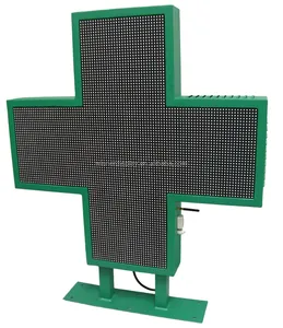 Cartel de Cruz de farmacia Pantalla LED personalizada para exteriores A todo color Farmacia Tienda Animación GIF farmacia Cruz