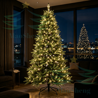 Sapin de Noël pré-éclairé de 9 pieds avec lumières LED, pour l'intérieur et l'extérieur, vente en gros, fabrication sur mesure