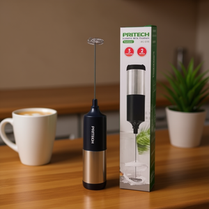 Espumador de leche eléctrico Pritech de 2 velocidades y 300W, batidor de café portátil de acero inoxidable para preparar Latte Art - Product Image 3