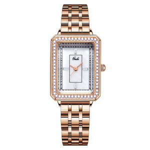 Montre de luxe pour femme Goldie, petit cadran carré en acier inoxydable, étanche, à quartz, bracelet, design <span class=keywords><strong>moto</strong></span>, tendance, niche - Product Image 5
