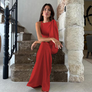 <span class=keywords><strong>Robe</strong></span> d'été élégante en satin à col large et sans manches de couleur unie néon avec fesses serrées et mini <span class=keywords><strong>robe</strong></span> sexy Convient aux femmes - Product Image 3