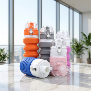 Botella de Agua Deportiva de Silicona Plegable de 400 ml, Tapa a Prueba de Fugas con Rosca, Libre de BPA, Ecológica y Ligera para Uso en Exteriores - Product Image 1