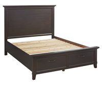 Lit de rangement double en bois massif de style américain, rembourré et personnalisable, taille Queen/King