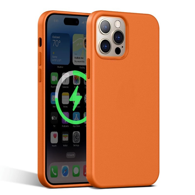 Luxury Leather With Flannel for Magnetic Case for iPhone 17 16 15 14 13 Pro Max Plus Wireless Charging Cases With Bumper Cover