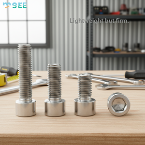 Tornillos de Titanio M5 SeeMore, Personalizables en Colores y Longitud, Tornillos de Cabeza Hexagonal, Ligeros, para Porta Botellas de <span class=keywords><strong>Bicicleta</strong></span> - Product Image 1