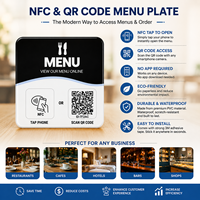 3.93 "X3.93" 10cm appuyez pour commander forme carrée NFC carte Menu plaque autocollant lien rapide vers Menu numérique Plaques de Table pour Restaurant
