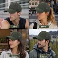 Maßgefertigte 6-Panel Perforierte Baseballkappe Wasserabweisend Schnelltrocknend UPF 50 Verstellbar 56-62cm Outdoor Laufkappe OEM Großhandel Niedriger MOQ