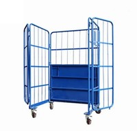 Chariot logistique à quatre roues de conteneur de rouleau de L1200W1000H1700mm durable de charge élevée pour le stockage de cargaison de logistique d'entrepôt