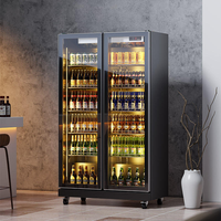 Vitrine Réfrigérée Commerciale à Triple Porte en Acier Inoxydable avec Refroidissement par Air, Portes Vitrées Mécaniques, Certifiée CE - Vente en Gros Usine