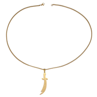 Pendentif Épée Scimitar Zulfiqar en Acier Inoxydable, Amulette Islamique Ali Shia Ramadan Coran, Bijou de Mode, Vente en Gros