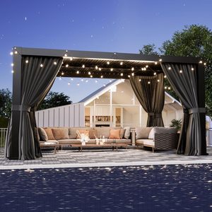 Pergola à lames orientables 10' x 12' en aluminium pour l'extérieur, avec toit réglable, idéale pour les terrasses, les jardins <span class=keywords><strong>et</strong></span> les cours arrière - Product Image 1