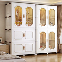 Armoire de rangement pliable double détachable, moderne, écologique, en plastique, multi-niveaux, grande capacité, pour vêtements – Meilleure vente