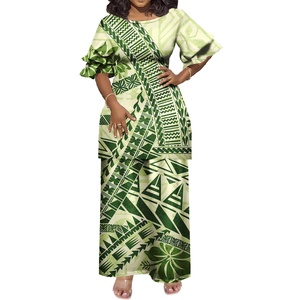 Polynesian Tribal quần áo samoan fijian puletasi Dresses cho đảo phụ nữ tùy chỉnh in Evening Party puletasi Set - Product Image 1