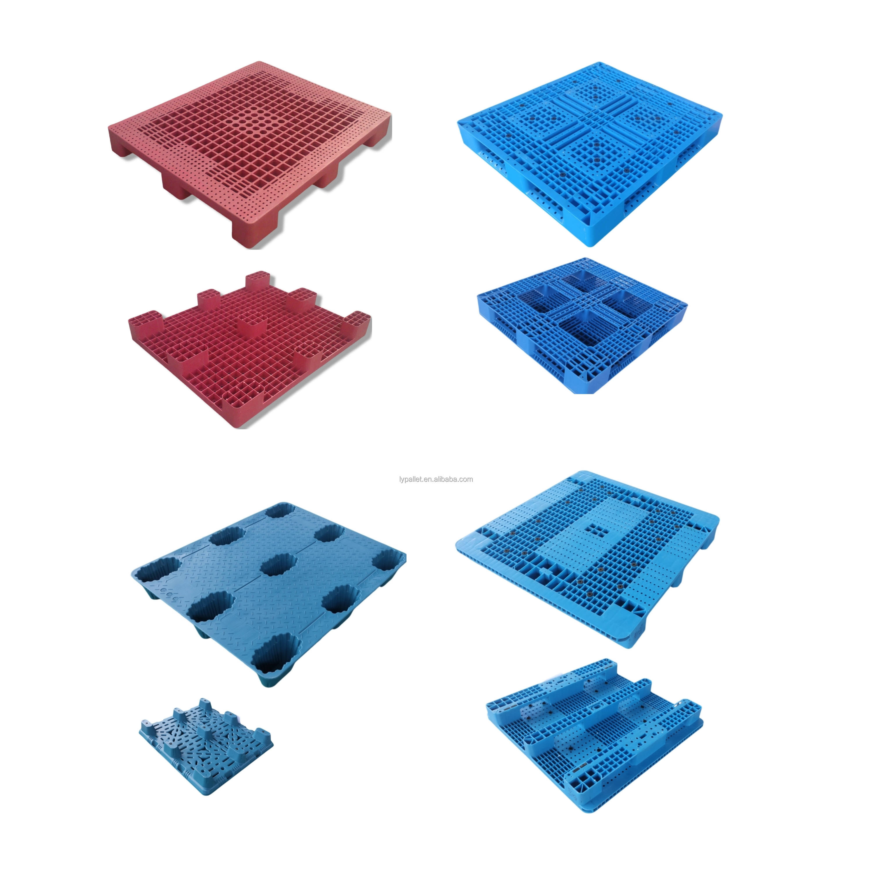 Прямая поставка с завода, европоддоны HDPE с тремя направляющими, одинарные, с салазками, 4-сторонний вход для погрузочно-разгрузочного оборудования