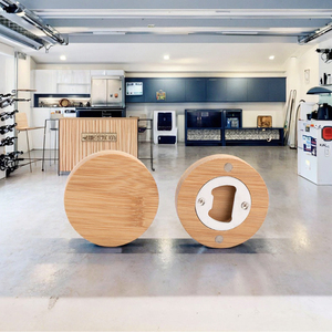 Versatile Bamboo and Wood DIY Bottle Opener Convenient for Daily Home Use with Strong Magnet - Product Image 2